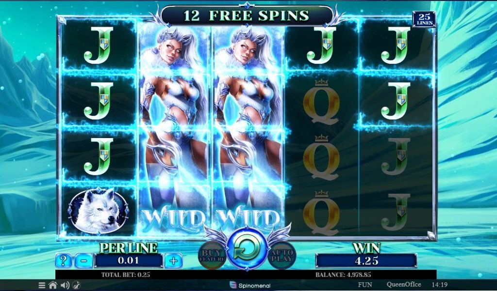 Queen of Ice Free Spins Stacked Wilds